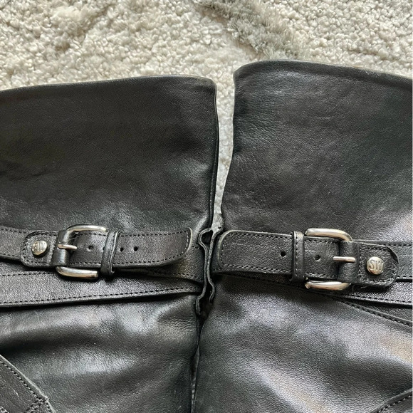 Stuart Weitzman boots Ranch Dressing Moto Ankle combat Boots black leather 7 - Picture 11 of 12